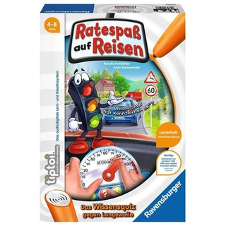 Ravensburger tiptoi 00525 Ratespaß auf Reisen, Spiel für 1-3 Kinder ab 4 Jahren, Praktisch für Unterwegs - Sachwissen zu den Themen Straßenverkehr und Verkehrssicherheit