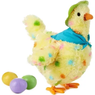 Eier Legendes Huhn Henne Plüschtier mit Musik Spielzeug Puppe, Hahn mit Sound, Tanzt und schimpft, Geschenke für Kinder, ca.24 cm