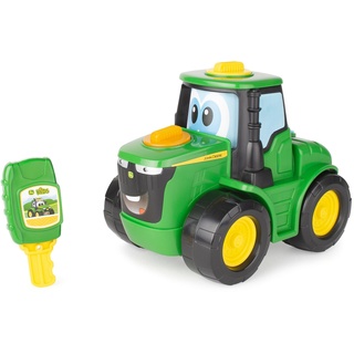 John Deere Key-n-Go Johnny Tractor - Interactive Toy Tractor with 15 Features - Drives, Lights Up, Makes Sounds, Changes Faces - +18 Month Toddler Toys - Educational Preschool Boys Toys & Girls Toys