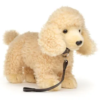 Uni-Toys - Pudel apricot, stehend (mit Leine) - 30 cm (Länge) - Plüsch-Hund - Plüschtier, Kuscheltier