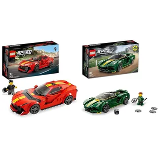 LEGO 76914 Speed Champions Ferrari 812 Competizione & 76907 Speed Champions Lotus Evija, Bausatz für Modellauto