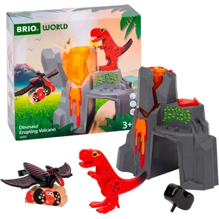 BRIO® Spielzeugeisenbahn-Erweiterung BRIO® WORLD, Dinosaurier-Vulkan mit Ausbruchsfunktion, (Set, 5-tlg), FSC®- schützt Wald - weltweit bunt