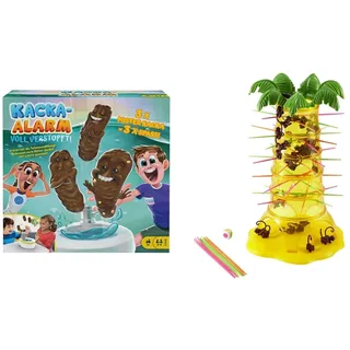 Mattel Games GRF99 - Kacka-Alarm Voll Verstopft, lustiges Kinderspiel und Partyspiel ab 5 Jahren & 52563 - S.O.S. Affenalarm Kinderspiel geeignet für 2-4 Spieler, Kinderspiele ab 5 Jahren