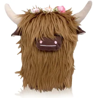 Schottische Hochlandkuh Kuscheltier Plüschtiere,Highland Cow Soft Plush Toy,Realistische Kuscheltier Kuh Toy,Süße Kuscheltiere, Schlafendes Plüschtier Geschenke Für Kinder Party Geburtstag Weihnachten