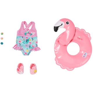 BABY born Holiday Schwimmspaß, Set für Puppen mit Clogs, Schwimmring und Badeanzug, für 43 cm Puppen, 831731 Zapf Creation