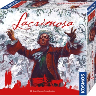 Kosmos 683931 Lacrimosa, Mozarts Spuren Folgen, Strategiespiel mit historisch-musikalischem Thema, Brettspiel, Eurogame, Kennerspiel für 14 Personen ab 12 Jahren