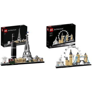 LEGO 21044 Architecture Paris, Modellbausatz mit Eiffelturm und Louvre-Modell, Skyline-Kollektion, Haus- und Raum-Deko, Geschenkideen für Sammler & Architecture 21034 - London Skyline Collection Set