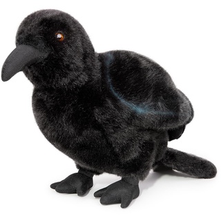 Krähen Kuscheltiere - Realistisches stehendes schwarzes Raben Plüschtier 10 Zoll, weiches Plüschtier Krähe Wildtier Puppen, süßes kleines Vogel Raben Plüsch als Geschenk für Ihre Freunde