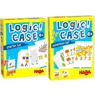 HABA 306121 - LogiCASE Starter Set 6+, Mitbringspiel ab 6 Jahren & 306127 - LogiCASE Extension Set – Natur, Mitbringspiel ab 6 Jahren