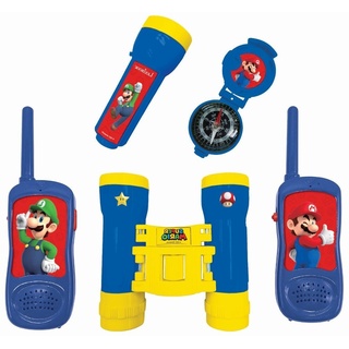 Lexibook® Walkie Talkie Super Mario Abenteuerset mit 2 Walkie Talkies, Fernglas, Taschenlampe