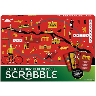 Mattel Games GPW45 - Scrabble Dialekt-Edition Berlin, Gesellschaftsspiel, Brettspiel, Familienspiel