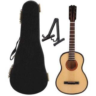 1/6 Action Figuren Gitarre Modell Holz Gitarre Dekoration Musik Instrument Modell 12 Zoll Puppe Zubehör Weihnachtsgeschenke für kinder(17cm Guitar)