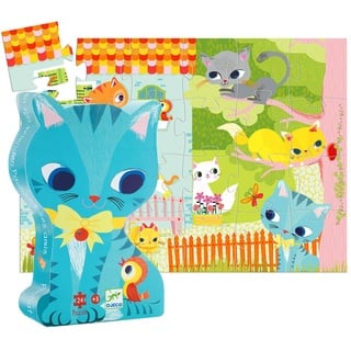 Djeco DJ07207 Katze Silhouettenpuzzles, gemischt