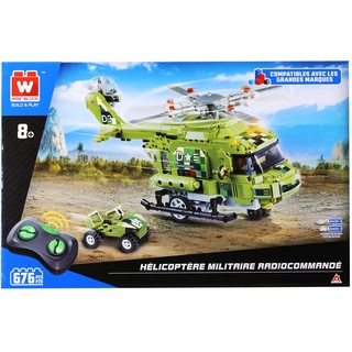 Wise Block Hubschrauber Geformt Baustein Spielzeugauto(676 pcs), Lego Kompatibles STEM Spielzeug für Kinder ab 8 Jahren, Ferngesteuertes Auto Geburtstagsgeschenk für Kinder