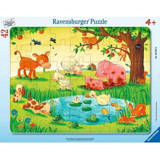 Ravensburger Kinderpuzzle - 05075 Kleine Tierfreunde - Rahmenpuzzle für Kinder ab 4 Jahren, Puzzle mit Tier-Motiv, mit 42 Teilen