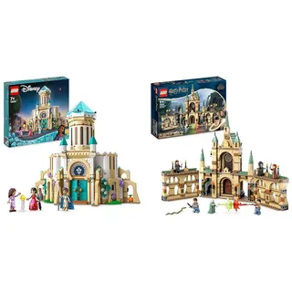 LEGO 43224 Disney Wish König Magnificos Schloss, Baubares Spielzeug aus dem Wish-Film mit Figuren & Harry Potter Der Kampf um Hogwarts