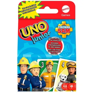 Mattel Games HFC80 - UNO Junior Feuerwehrmann Sam Kartenspiel mit 56 Karten, für 2-4 Spieler, Spielzeug ab 3 Jahren