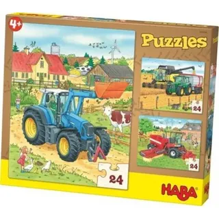 Traktor & Co. (Kinderpuzzle) 3 Puzzles à 27 Teile, Größe: 20 x 25 cm