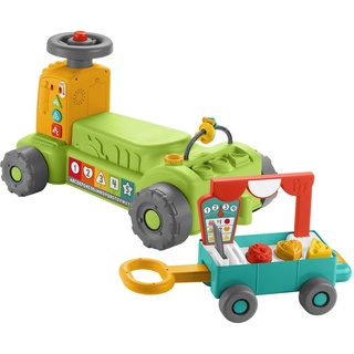 Fisher-Price Lernspaß 4-in-1 Markt-Traktor - Lernspielzeug zum Ausitzen und Hinterherziehen, mit Smart-Stages-Lerninhalten, zur Förderung der Feinmotorik, mehrsprachig, ab 9 Monaten/ 1 Jahr, HRG12