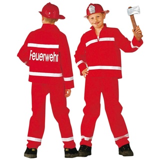 Feuerwehrmannkostuem Kostuem Feuerwehrmann rot fuer Kinder Feuewehranzug zweiteilig Gr. 164