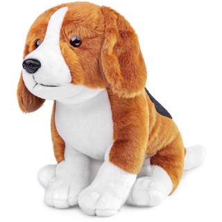 lilizzhoumax Hund Beagle Plüschtier 30cm/12”, Simuliertes Tier Hund Plüschtier Kawaii Hund Kuscheltier Realistische Hund Plüsch Spielzeug für Wilde Tiere, Geschenk für Freunde und Kinder