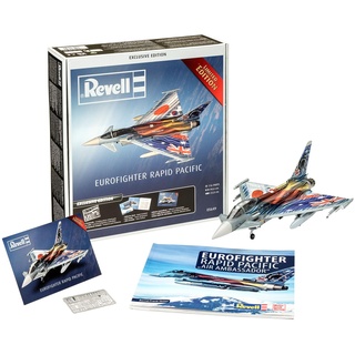 Revell Modellbausatz I Geschenkset Eurofighter Pacific Exclusive Edition I Flugzeug Bausatz I 130 Teile I Maßstab 1:72 I für Kinder und Erwachsene ab 13 Jahren