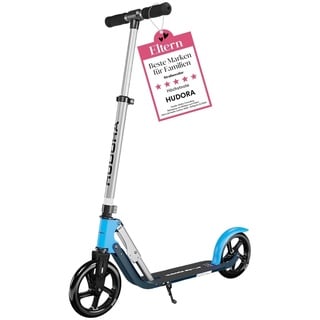 HUDORA BigWheel Pure Scooter - Stabiler Aluminium-Roller mit Ständer - Höhenverstellbarer & zusammenklappbarer Cityroller für bis zu 100kg - Tretroller für Jugendliche und Erwachsene