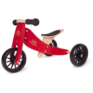 Kinderfeets Tiny Tot Kirschrot - Dreirad und Laufrad 2 in 1 aus Holz – ab 1 Jahr