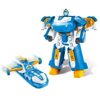 Super Wings 3-in-1 World Aircraft Transforming Robot mit Licht- und Soundeffekten, mit einem 2'' Transform-a-Bot Jett, Transformer-Spielzeug für Jungen und Mädchen ab 3+ Jahren