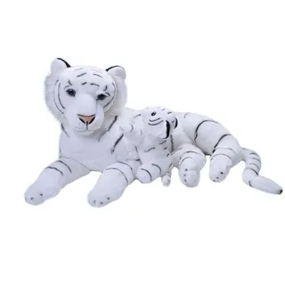 Wild Republic 24101 Jumbo Weißer Tiger mit Baby ca 76cm Plüsch - Weiß