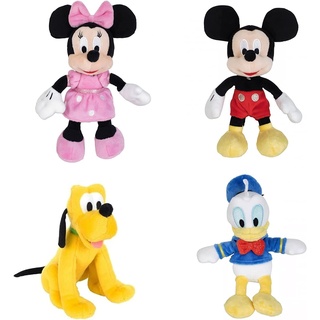Simba Toys Disney Mickey and Friends 20 cm Plüsch-Set mit 4 Figuren – Minnie Mickey Pluto & Donald Duck