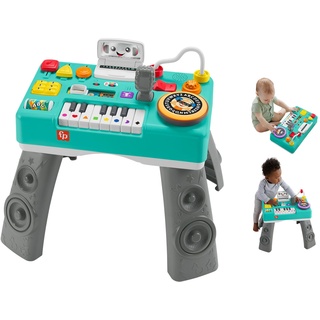 Fisher-Price Lernspaß DJ Spieltisch - musikalisches Lernspielzeug mit 3 Klavierspielmodi, Lichtern, Version: Englisch Reduzierte Verpackung, HTK83