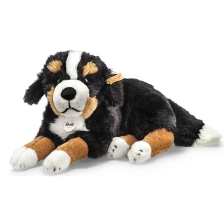 Steiff Senni Berner Sennenhund-45 cm-Kuscheltier für Kinder-kuschelig & waschbar-schwarz/braun/weiß-liegend (079528), 45 cm