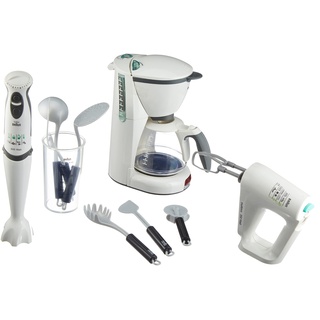 Braun Theo Klein 9625 Combo-Set I Wertige Spielküchengeräte: batteriebetriebene Kaffeemaschine, Hand- und Stabmixer inkl. Zubehör I Maße: 58,5 cm x 12,5 cm x 28 cm I Spielzeug für Kinder ab 3 Jahren