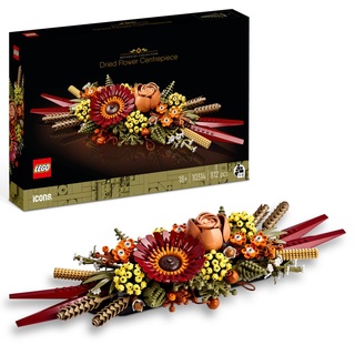 LEGO 10314 Icons Trockenblumengesteck Set, Botanical Collection zum Basteln für Erwachsene, künstliche Blumen mit Rose und Gerbera, Tischdeko ode...