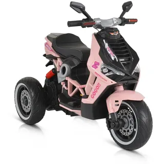 Moni Kinder Elektromotorrad Napoli EVA-Reifen, Musikfunktion, Rückwärtsgang, MP3 rosa