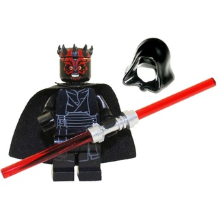 LEGO Star Wars Sith Minifigure - Darth Maul Evil Smile with Horns, Hood, and Lightsaber (75096) by LEGO