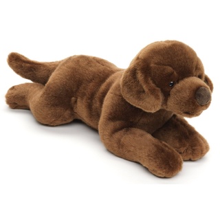 Uni-Toys Kuscheltier Labrador, liegend - versch. Farben - 40 cm - Plüsch-Hund - Plüschtier, zu 100 % recyceltes Füllmaterial braun