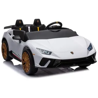 ES-Toys Kinder Elektroauto Lamborghini Huracan Spider Zweisitzer, EVA-Reifen weiss