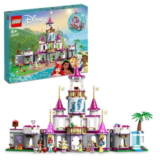 LEGO 43205 Disney Princess Ultimatives Abenteuerschloss, Prinzessinnen-Schloss-Spielzeug, baubares Haus mit Mini-Puppen wie Ariel, Vaiana, Tiana, G...