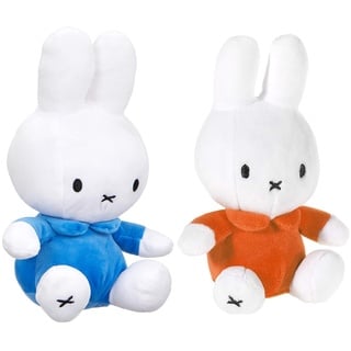 Miffy 577169 Plüschfigur blau M, Mehrfarbig & 577152 Plüschfigu orange, mehrfarbig, M