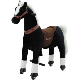 Sweety Toys 7325 Reittier gross Pferd BLACKY auf Rollen für 4 bis 9 Jahre - RIDING ANIMAL