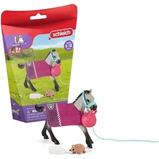 schleich HORSE CLUB 42534 Spielset mit Fohlen - Pferde Spielzeug Set mit Abnehmbarer Decke, Flasche und Ball für Fantasievolles Spiel - Bauernhof Spielzeug ab 5