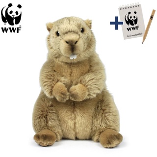 Original WWF Stofftier Plüschtier Murmeltier (23cm) mit Block und Stift