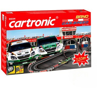 Cartronic Car-Speed BRNO - Spielfertiges Rennbahn Set mit 7,20m Rennstrecke + 2 Rallye-Fahrzeuge (Skoda Fabia WRC) - Autorennbahn für Kinder ab 6 Jahren