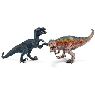 Schleich - Tierfiguren, T-Rex und Velociraptor, klein; 42216