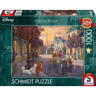 Schmidt Spiele Puzzle 1000 Teile Puzzle Thomas Kinkade Disney The Aristocats 59690, 1000 Puzzleteile