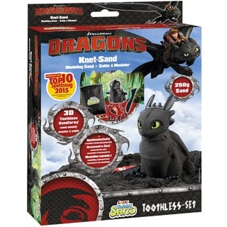 Craze 54728 - Magic Sand, Dreamworks Dragons Ohnezahn Set inklusiv Zubehör, 200 g, schwarz