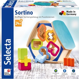 Selecta Steckspielzeug Selecta Kleinkindwelt Holz Sortierbox Sortino Puzzlesteinen 62066