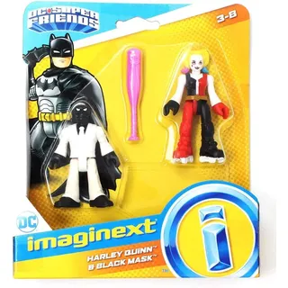 Fisher-Price Mattel – M5645 Imaginext – DC Super Friends – Harley Quinn & Schwarze Maske – Set mit 2 Spielfiguren, bewegliche Arme und Beine